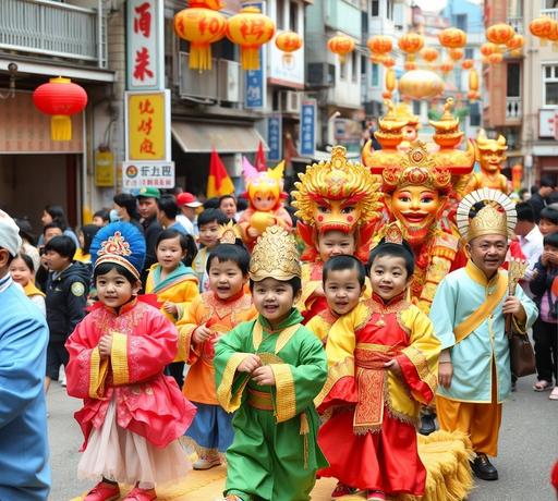 長洲太平清醮盛大舉行 飄色巡遊融入時事與神話
