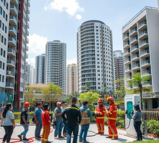 板橋龍鳳雙星與消防局攜手 強化高層建築及充電樁火災防災訓練