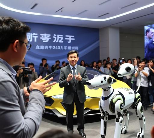 古天樂國語亮相新車發佈會 機械人與機械狗搶盡風頭