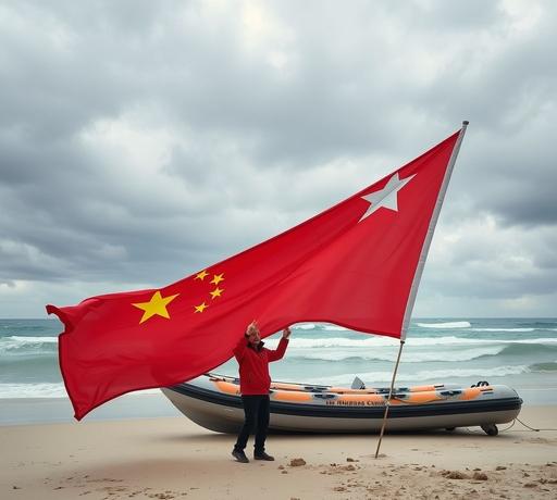 山東凱哥自述駕橡皮艇橫渡台灣海峽掀兩岸熱議