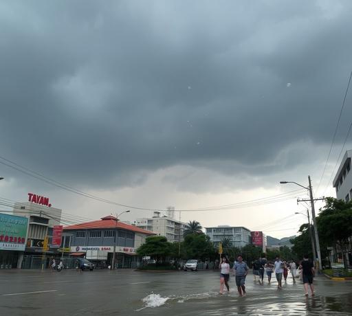 南部突發雷陣雨嘉義積水冰雹現蹤 居民急應變