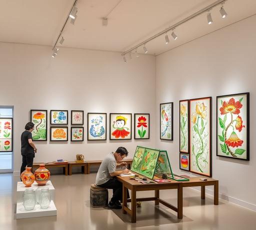 台南玻璃畫藝術再現　新營文化中心推出《線之所向》特展
