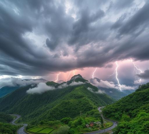 台灣午後劇烈雷雨來襲 中南部多縣市發出豪大雨警報